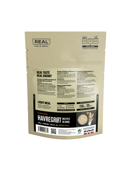 REAL® Drytech - Porridge aux pommes et à la cannelle 700 kcal - Light Meal