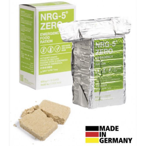 Trek'n Eat - NRG-5 ZERO EMERGENCY FOOD RATION, 500 g, (9 bars)